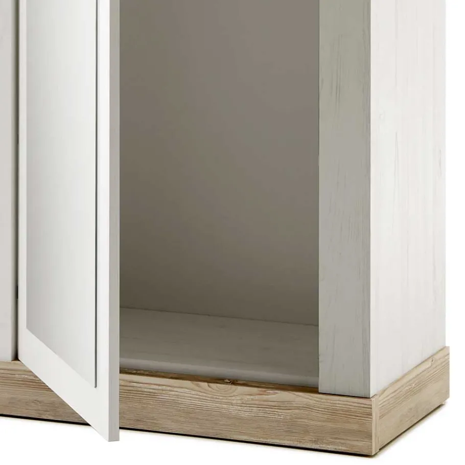 Outlet Wohnen Schrank mit Spiegeltür & Garderobe - Nedita (dreiteilig)