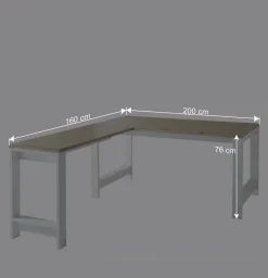 Clearance Wohnen Schreibtisch & Rollcontainer Set - Mehady (dreiteilig)