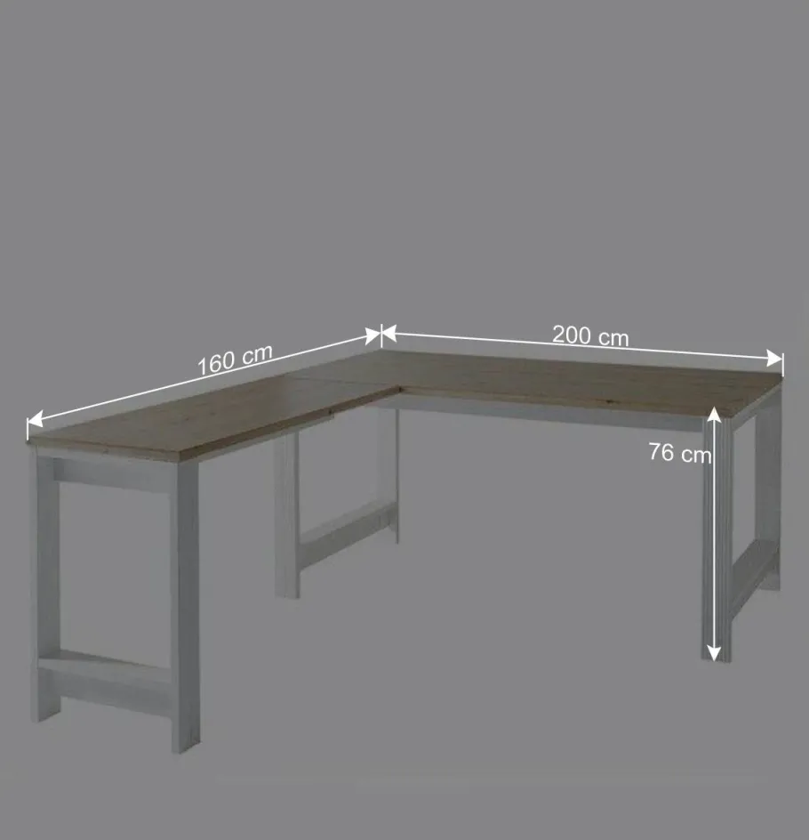 Clearance Wohnen Schreibtisch & Rollcontainer Set - Mehady (dreiteilig)