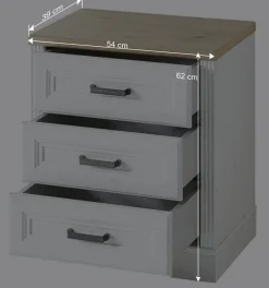 Clearance Wohnen Schreibtisch & Rollcontainer Set - Mehady (dreiteilig)