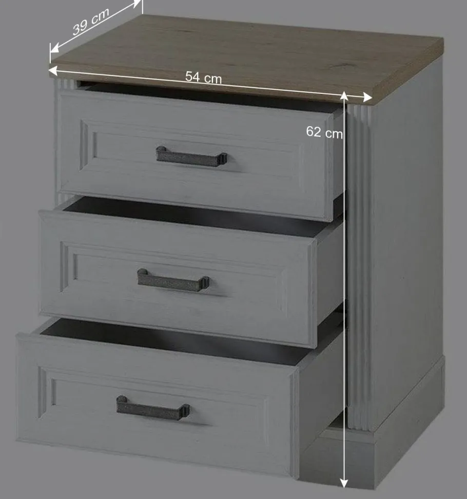 Clearance Wohnen Schreibtisch & Rollcontainer Set - Mehady (dreiteilig)