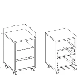 Clearance Wohnen Schreibtisch & Rollcontainer Kombination - Guven (zweiteilig)