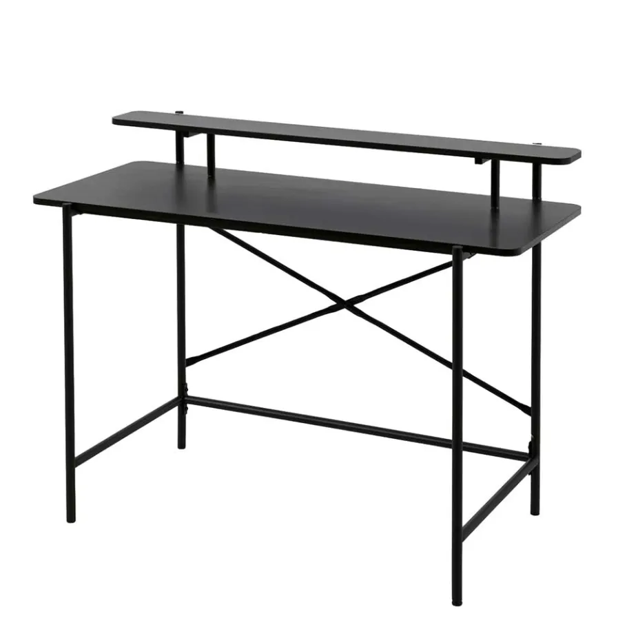 Outlet Wohnen Schreibtisch aus Metall in Schwarz - Andjes