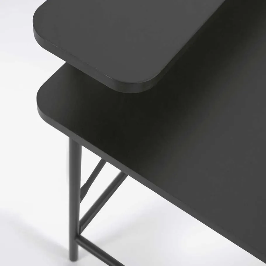 Outlet Wohnen Schreibtisch aus Metall in Schwarz - Andjes