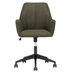 Clearance Wohnen Schreibtisch Drehstuhl aus Strukturstoff Oliv Grün - Alexandro