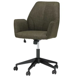 Clearance Wohnen Schreibtisch Drehstuhl aus Strukturstoff Oliv Grün - Alexandro