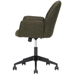 Clearance Wohnen Schreibtisch Drehstuhl aus Strukturstoff Oliv Grün - Alexandro