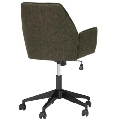 Clearance Wohnen Schreibtisch Drehstuhl aus Strukturstoff Oliv Grün - Alexandro