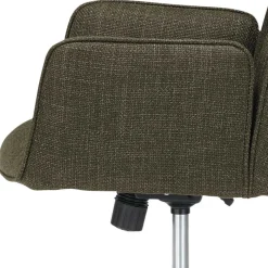 Clearance Wohnen Schreibtisch Drehstuhl aus Strukturstoff Oliv Grün - Alexandro