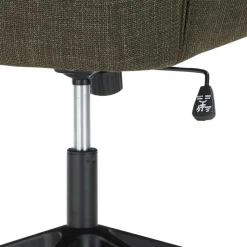 Clearance Wohnen Schreibtisch Drehstuhl aus Strukturstoff Oliv Grün - Alexandro