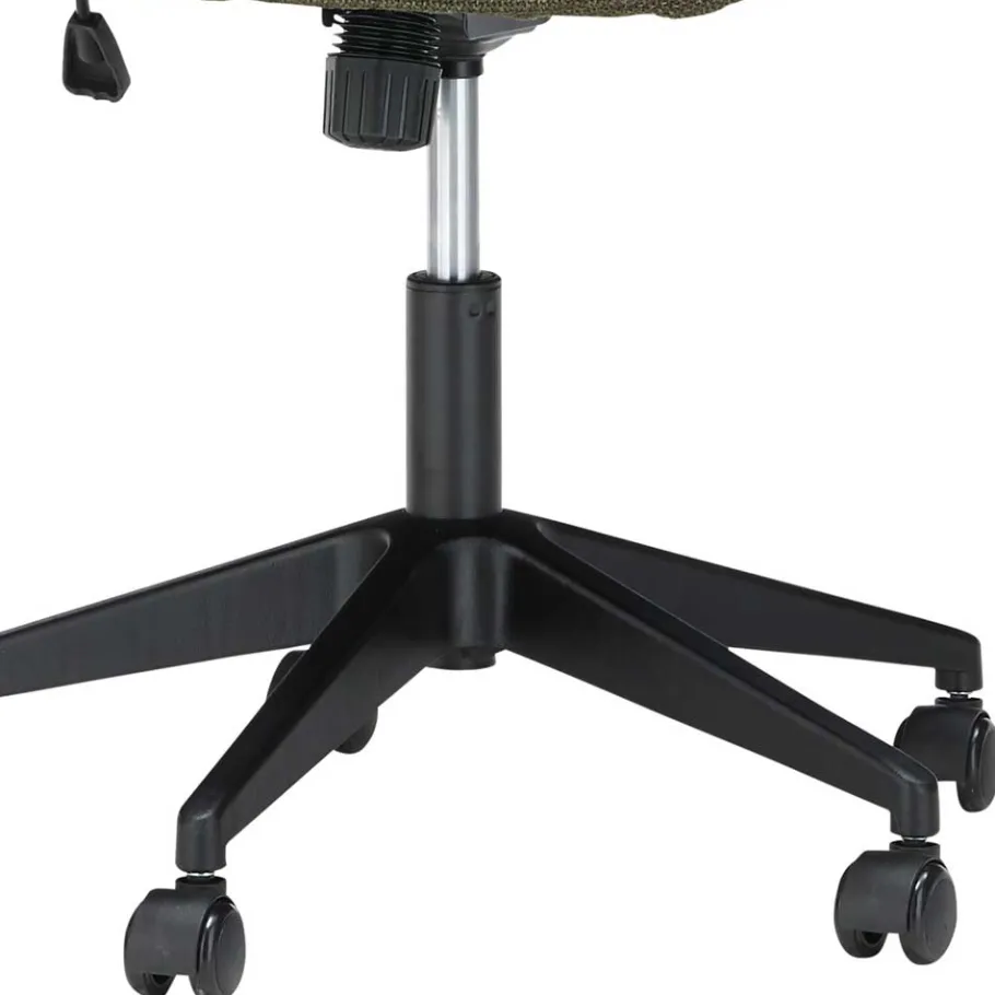 Clearance Wohnen Schreibtisch Drehstuhl aus Strukturstoff Oliv Grün - Alexandro