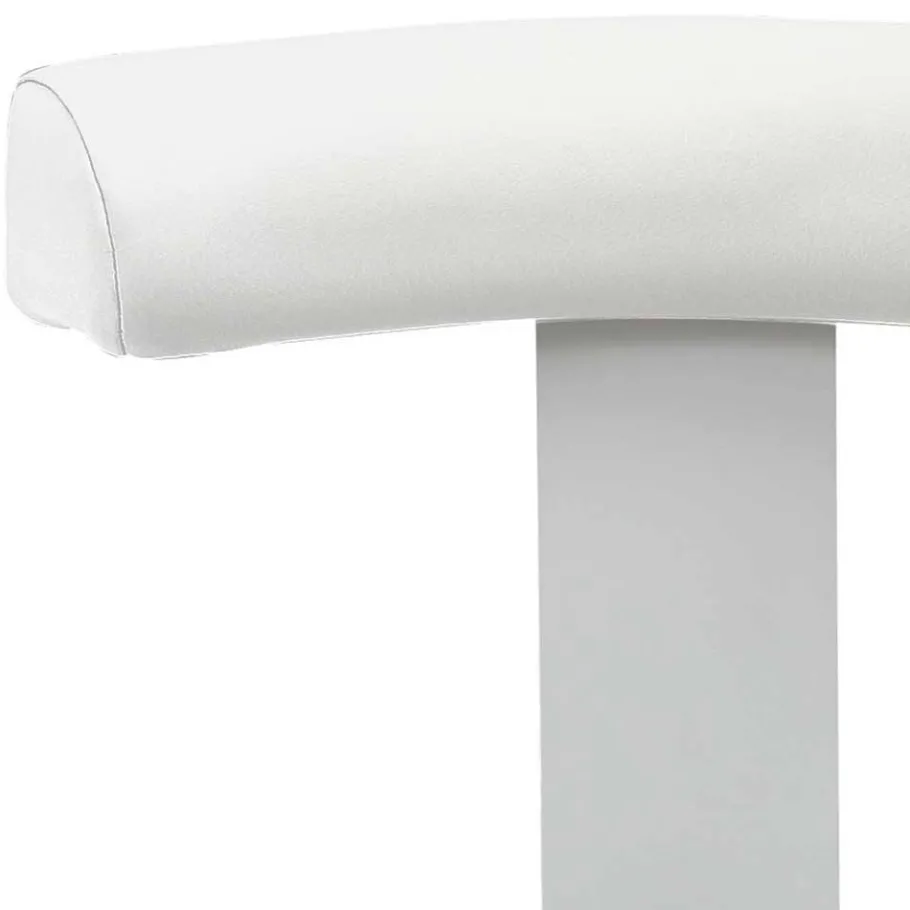 Outlet Wohnen Schreibtisch Hocker mit Rückenlehne in Weiß - Tanta