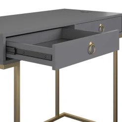 Outlet Wohnen Schreibtisch in Grau und Messing - Woman