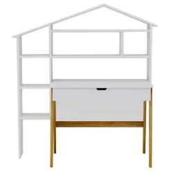 Discount Wohnen Schreibtisch mit Regal im Hausdesign - Mounty (zweiteilig)