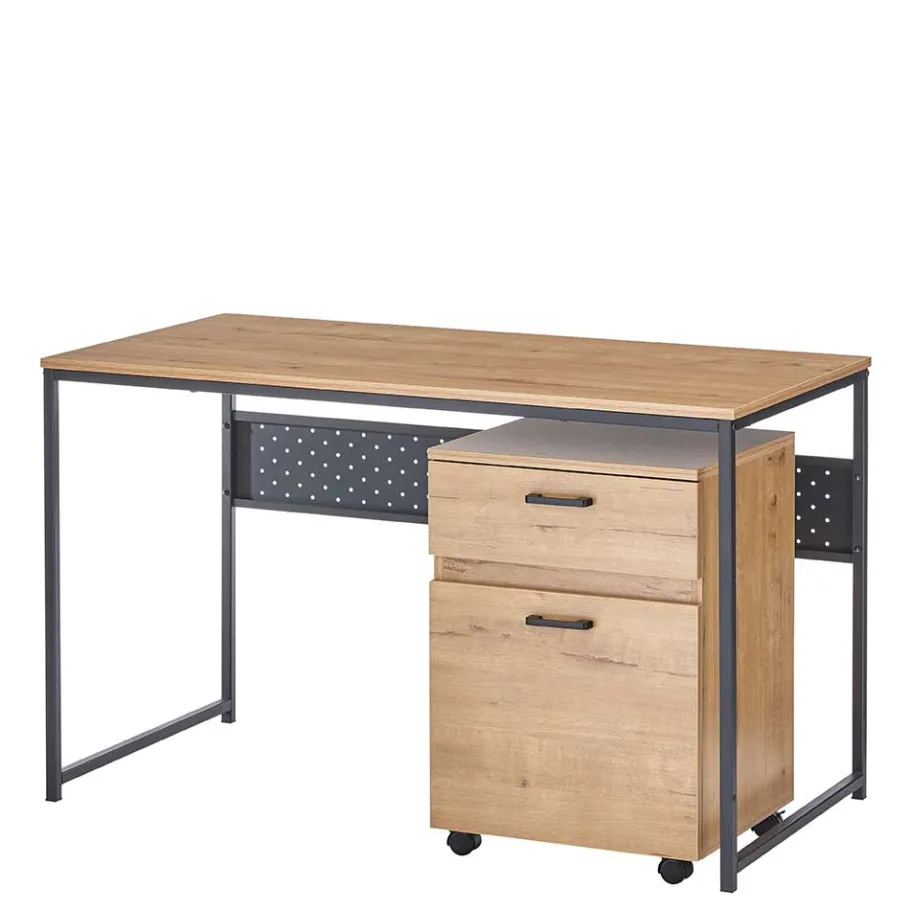 New Wohnen Schreibtisch mit Rollcontainer Set - Caprera (zweiteilig)