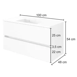 Clearance Wohnen Schubladen Waschtisch in 80cm oder 100cm - Vandan