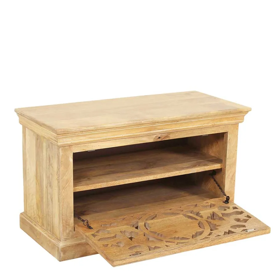 Best Wohnen Schuhbank aus Mangoholz Sandfarben - Runiasa