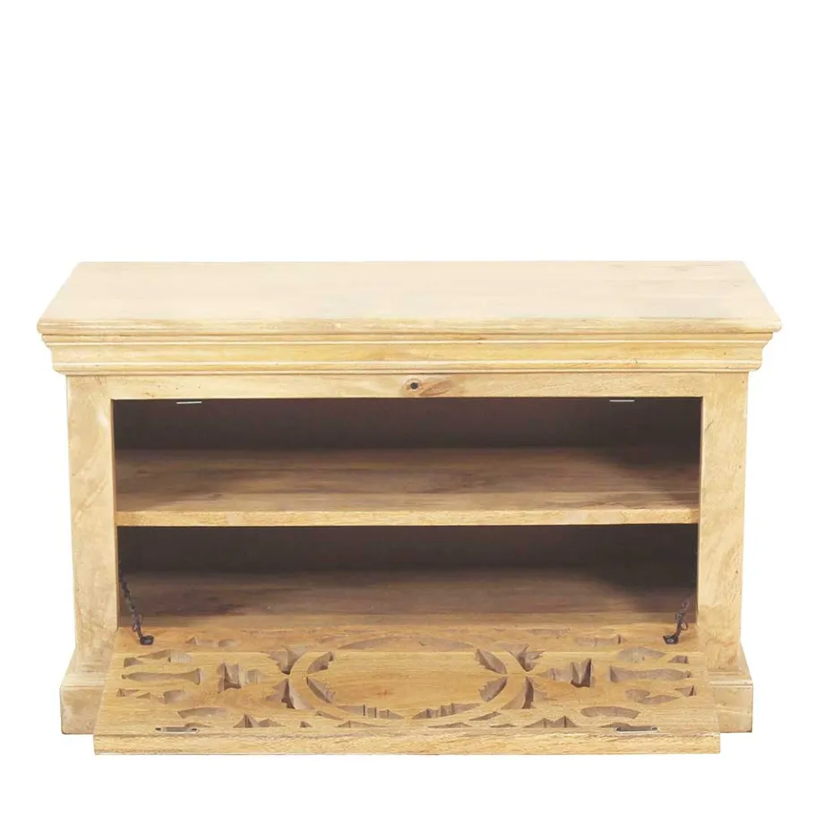 Best Wohnen Schuhbank aus Mangoholz Sandfarben - Runiasa