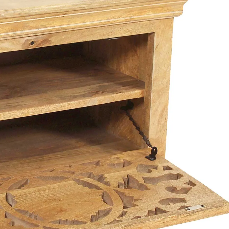 Best Wohnen Schuhbank aus Mangoholz Sandfarben - Runiasa