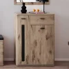 Hot Wohnen Schuhschrank in Wildeiche Optik & Grau - Baiamare