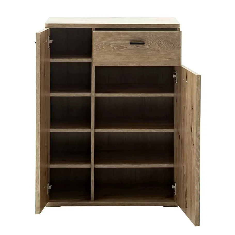 Hot Wohnen Schuhschrank in Wildeiche Optik & Grau - Baiamare
