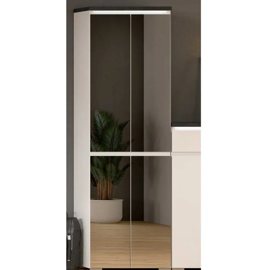 Outlet Wohnen Schuhschrank mit vier Spiegeltüren - Suad