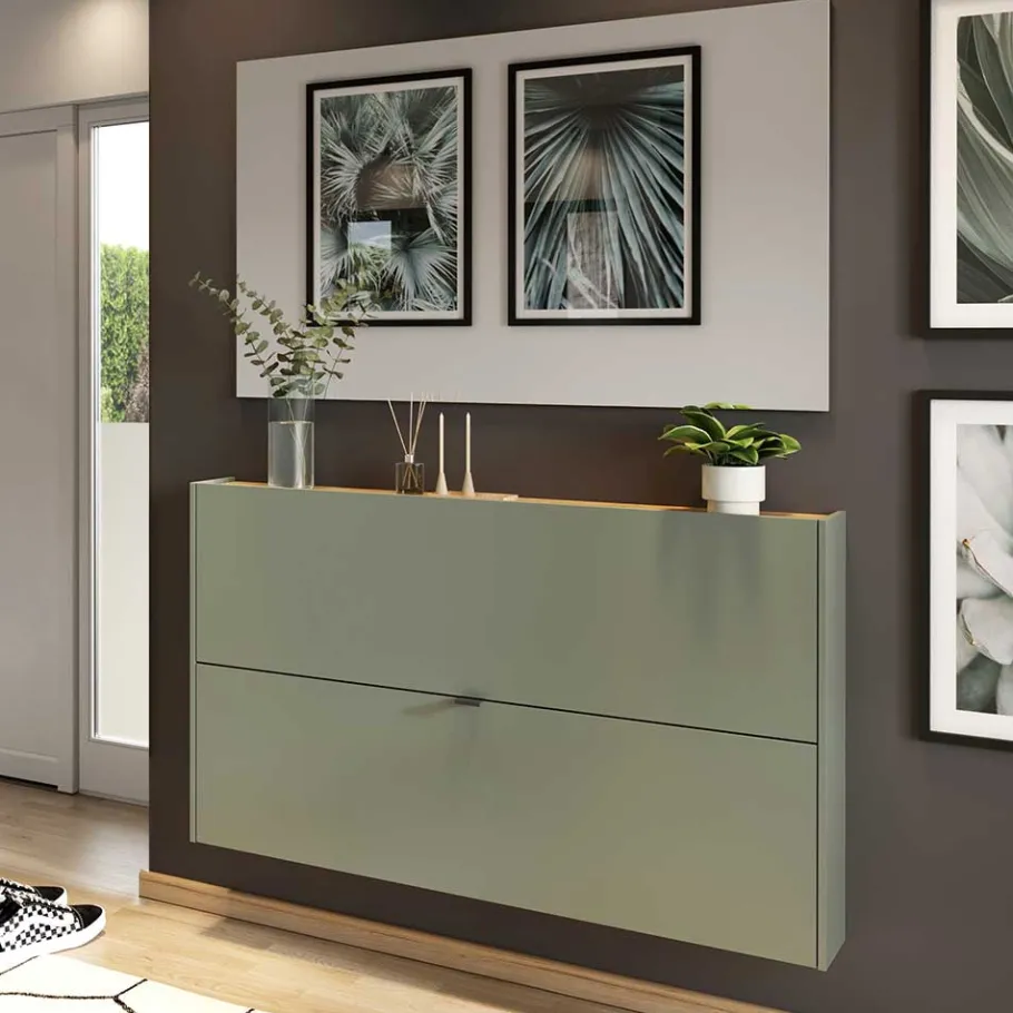 Online Wohnen Schuhschrank und Spiegel Set - Point (zweiteilig)