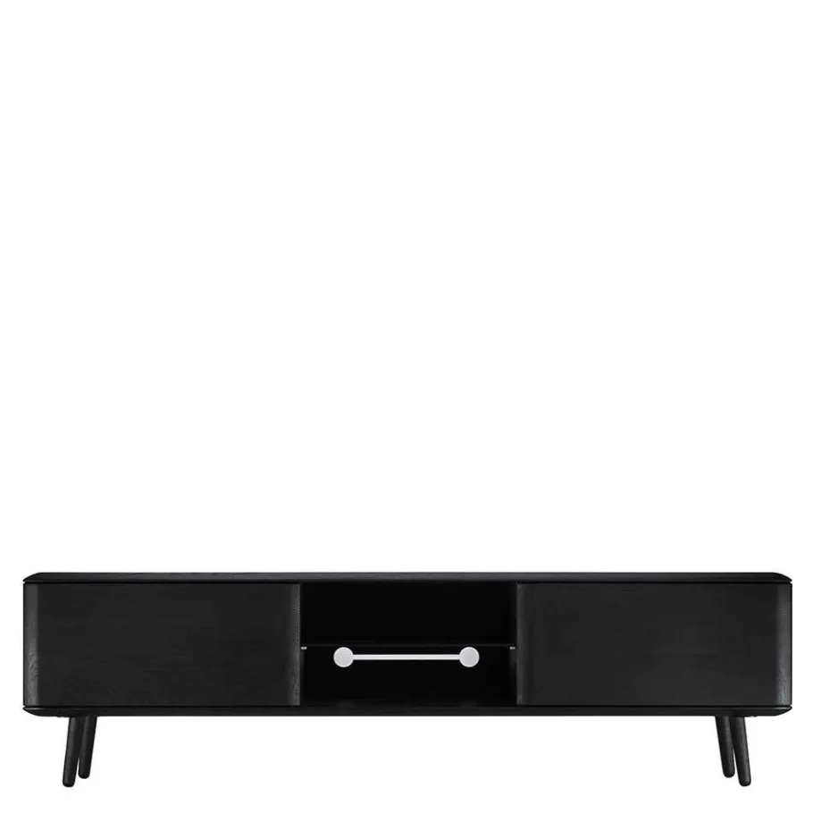 Best Wohnen Schwarz geöltes TV Board aus Eiche - Vlotho