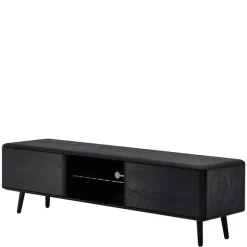 Best Wohnen Schwarz geöltes TV Board aus Eiche - Vlotho