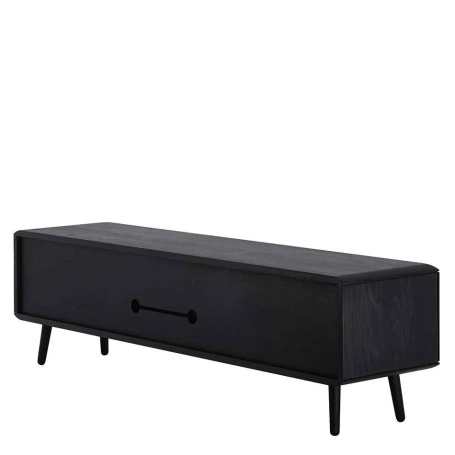 Best Wohnen Schwarz geöltes TV Board aus Eiche - Vlotho