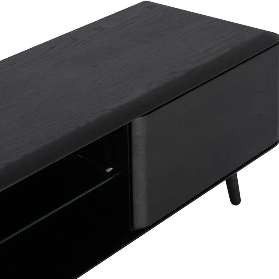 Best Wohnen Schwarz geöltes TV Board aus Eiche - Vlotho