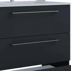 New Wohnen Schwarze Badezimmermöbel mit Weiß - Gloriella (dreiteilig)