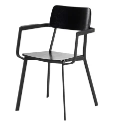 Clearance Wohnen Schwarze Designstühle mit Armlehnen - Lejadro (4er Set)