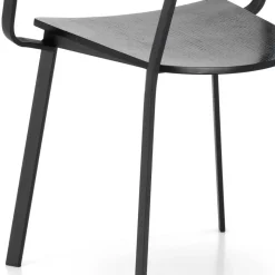 Clearance Wohnen Schwarze Designstühle mit Armlehnen - Lejadro (4er Set)