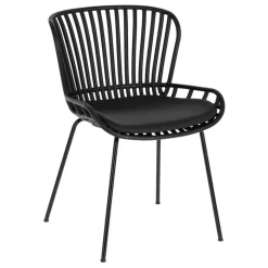 Sale Wohnen Schwarze Esszimmerstühle mit Polster - Pavias (4er Set)