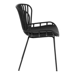 Sale Wohnen Schwarze Esszimmerstühle mit Polster - Pavias (4er Set)