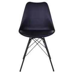 Hot Wohnen Schwarze Küchenstühle mit Schalensitz - Verbandro (2er Set)