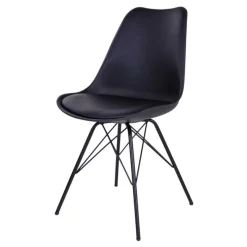Hot Wohnen Schwarze Küchenstühle mit Schalensitz - Verbandro (2er Set)