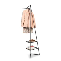 Outlet Wohnen Schwarze Metallgarderobe in modernem Design - Estren