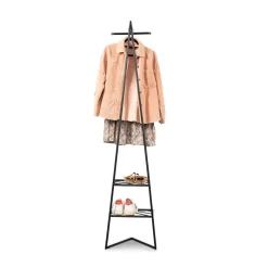 Outlet Wohnen Schwarze Metallgarderobe in modernem Design - Estren