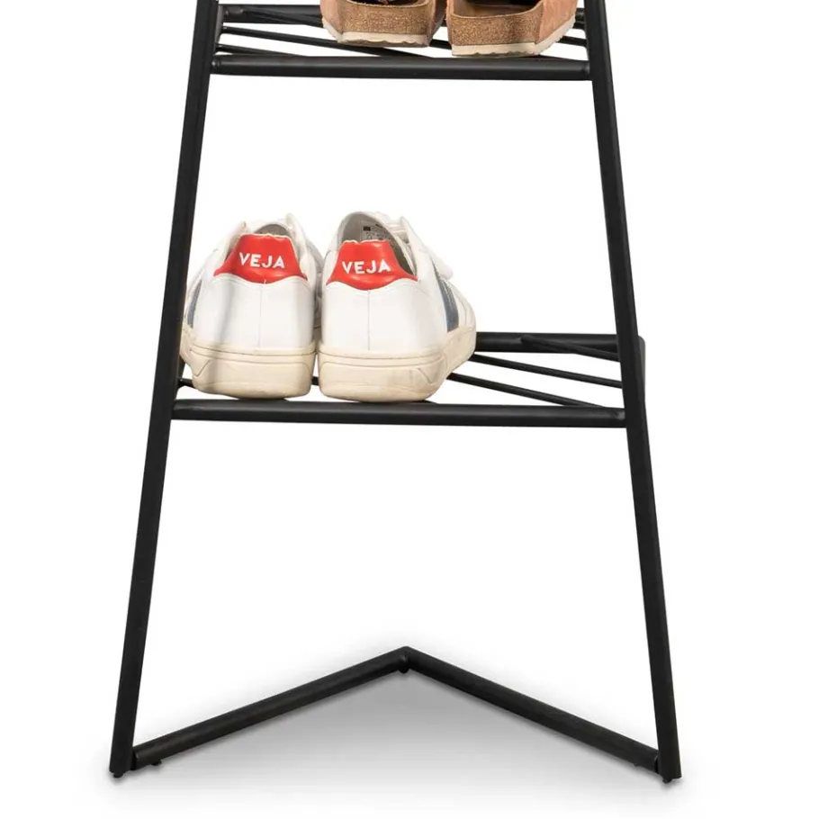 Outlet Wohnen Schwarze Metallgarderobe in modernem Design - Estren