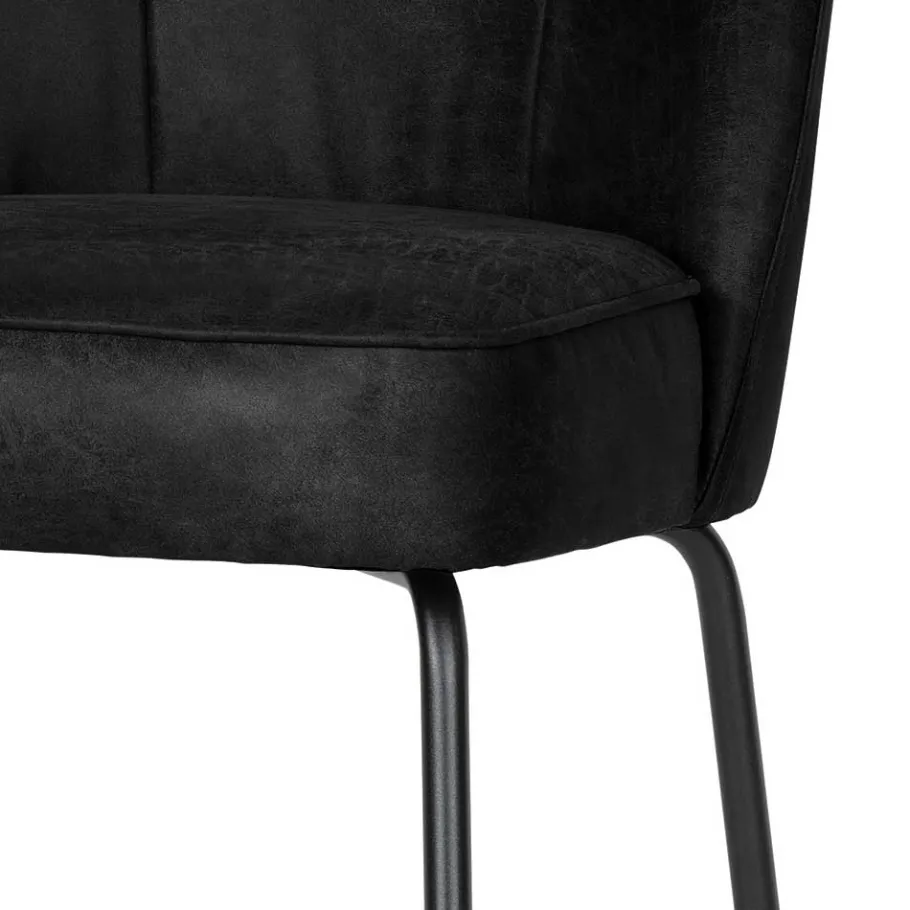 Discount Wohnen Schwarze Stühle aus Recyclingleder - Amaikan (2er Set)
