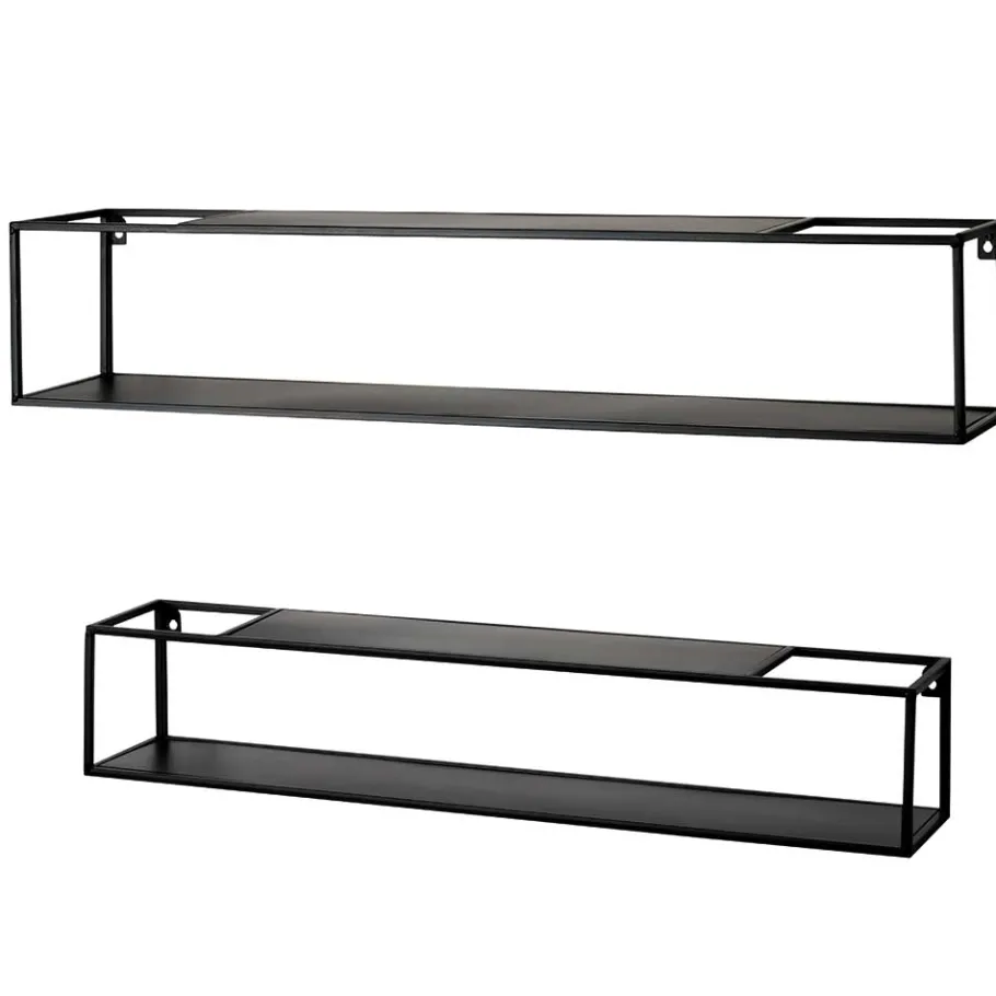 Discount Wohnen Schwarze Wandregale Set - Mikene (zweiteilig)