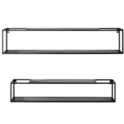 Discount Wohnen Schwarze Wandregale Set - Mikene (zweiteilig)