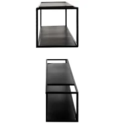 Discount Wohnen Schwarze Wandregale Set - Mikene (zweiteilig)
