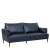 Best Wohnen Schwarze Wohnzimmercouch aus Leder in Vintage Optik - Lagon