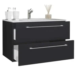 Sale Wohnen Schwarzer Badezimmer-Waschplatz Set - Gloriella (zweiteilig)