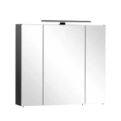 Sale Wohnen Schwarzer Bad-Spiegelschrank 3-türig - Riguna
