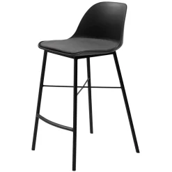 Discount Wohnen Schwarzer Barstuhl mit Schalensitz Kunststoff - Formentera