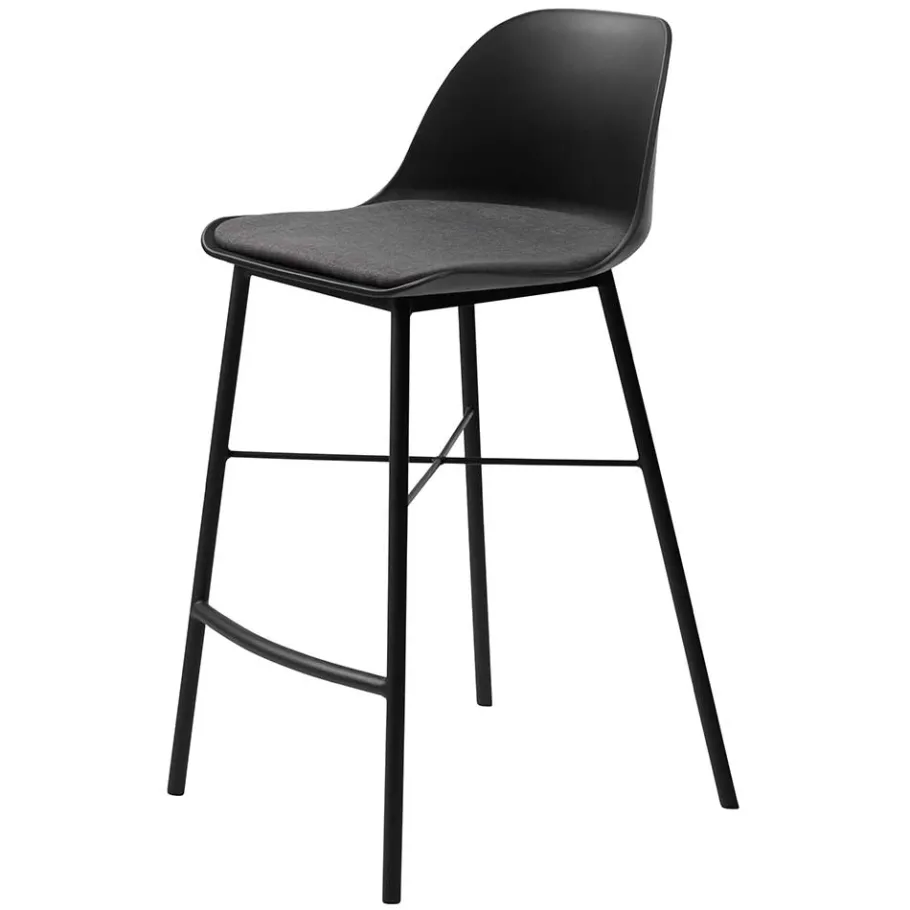 Discount Wohnen Schwarzer Barstuhl mit Schalensitz Kunststoff - Formentera